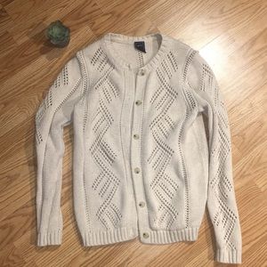 gap crochet style cardigan in beige